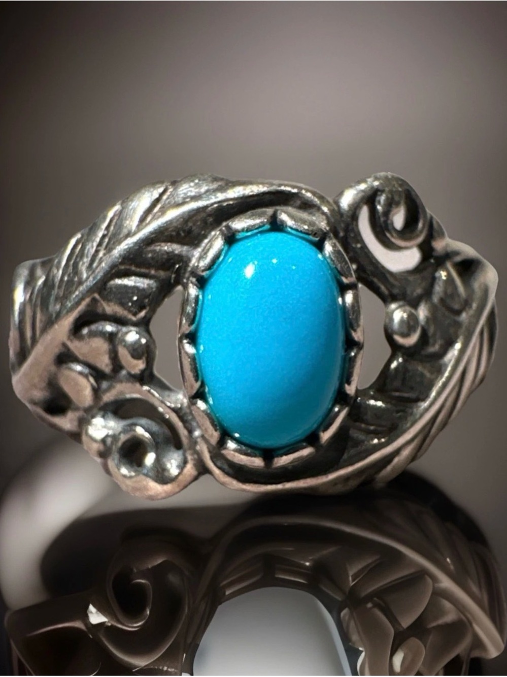 Carolyn Pollack Southwestern 925 Sterling Relios Turquoise Ring Size 6.75
